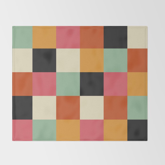 Bold Colorful Checks Pattern - Large XVIII Throw Blanket Gallery Image 2