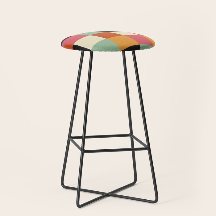 Bold Colorful Checks Pattern - Large XVIII Stool Gallery Image 1