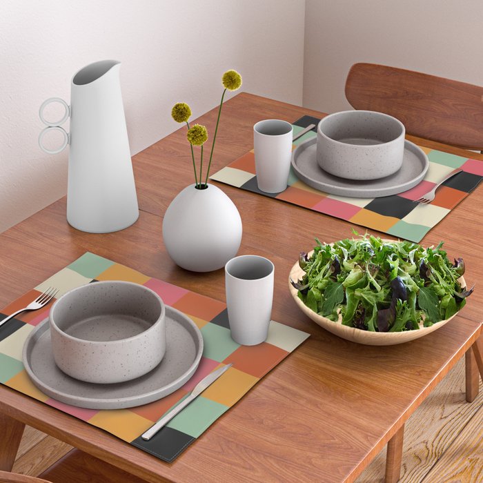 Bold Colorful Checks Pattern - Large XVIII Placemat Gallery Image 2