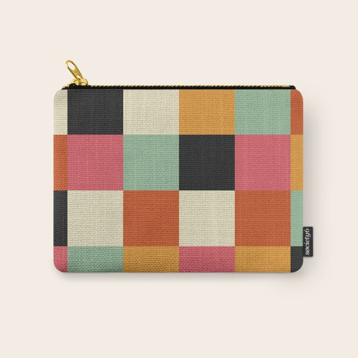 Bold Colorful Checks Pattern - Large XVIII Carry All Pouch Gallery Image 1