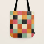 Bold Colorful Checks Pattern - Large XVIII Tote Bag Gallery Image 1