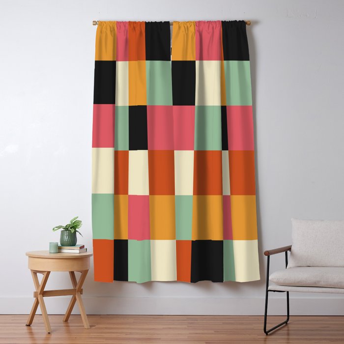 Bold Colorful Checks Pattern - Large XVIII Window Curtain Gallery Image 5