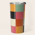 Bold Colorful Checks Pattern - Large XVIII Travel Mug Gallery Image 2