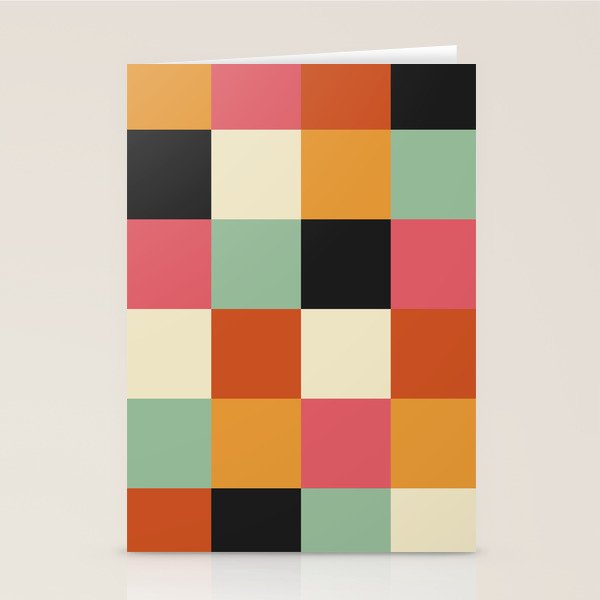 Bold Colorful Checks Pattern - Large XVIII Stationery Card Gallery Image 1