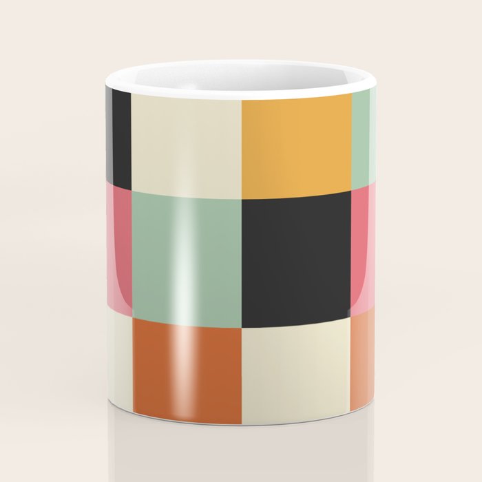 Bold Colorful Checks Pattern - Large XVIII Coffee Mug Gallery Image 4