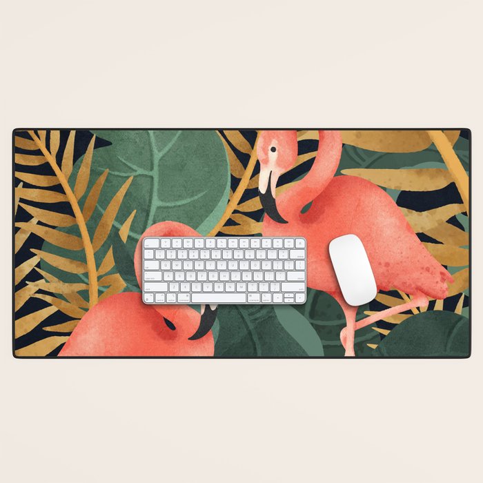 Two Flamingos Desk Mat Gallery Image 1