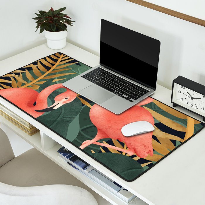 Two Flamingos Desk Mat Gallery Image 2