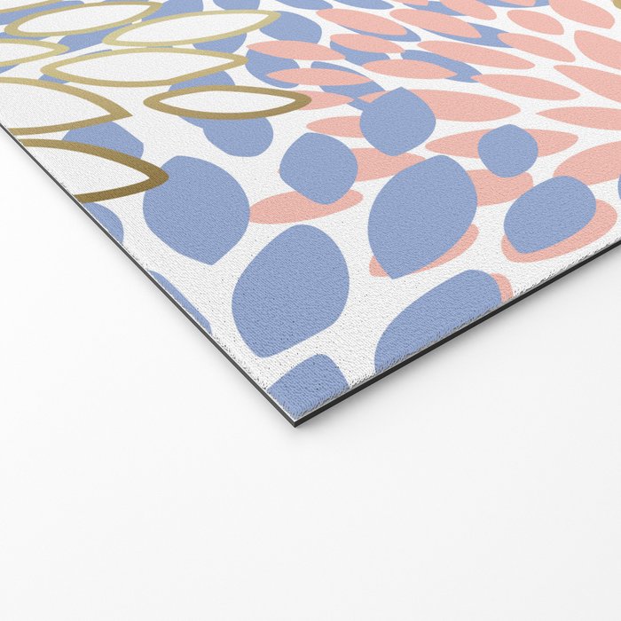 Festive, Modern, Floral Prints, Pink, Navy, Gold Welcome Mat Gallery Image 2