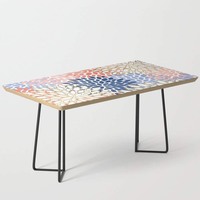 Festive, Modern, Floral Prints, Pink, Navy, Gold Coffee Table Gallery Image 1