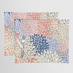 Festive, Modern, Floral Prints, Pink, Navy, Gold Placemat Gallery Image 1