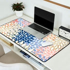 Festive, Modern, Floral Prints, Pink, Navy, Gold Desk Mat Gallery Image 2