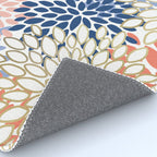 Festive, Modern, Floral Prints, Pink, Navy, Gold Rug Gallery Image 4