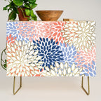 Festive, Modern, Floral Prints, Pink, Navy, Gold Credenza Gallery Image 1