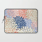 Festive, Modern, Floral Prints, Pink, Navy, Gold Laptop Sleeve Gallery Image 1