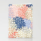 Festive, Modern, Floral Prints, Pink, Navy, Gold Stationery Card Gallery Image 2
