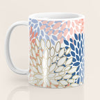 Festive, Modern, Floral Prints, Pink, Navy, Gold Coffee Mug Gallery Image 3