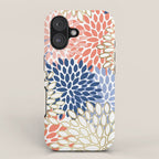 Festive, Modern, Floral Prints, Pink, Navy, Gold iPhone Case Gallery Image 1