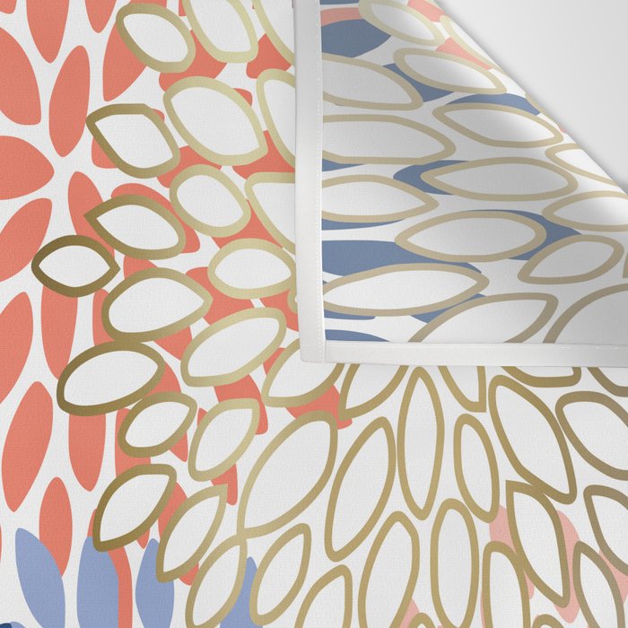 Festive, Modern, Floral Prints, Pink, Navy, Gold Wall Tapestry Gallery Image 3