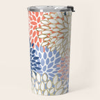 Festive, Modern, Floral Prints, Pink, Navy, Gold Travel Mug Gallery Image 2