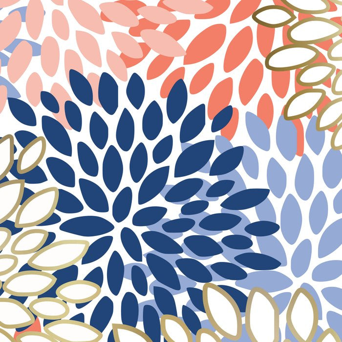 Festive, Modern, Floral Prints, Pink, Navy, Gold Coffee Mug Gallery Image 2