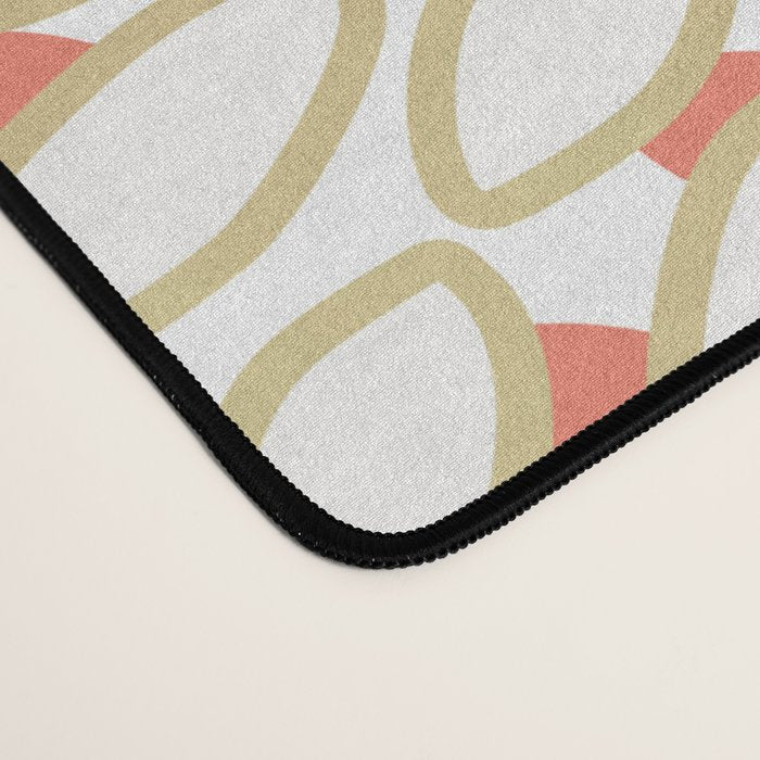 Festive, Modern, Floral Prints, Pink, Navy, Gold Desk Mat Gallery Image 4