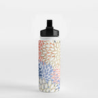 Festive, Modern, Floral Prints, Pink, Navy, Gold Water Bottle Gallery Image 2