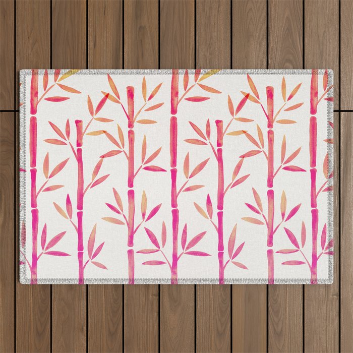 Bamboo Stems - Pink Palette Outdoor Rug Gallery Image 1