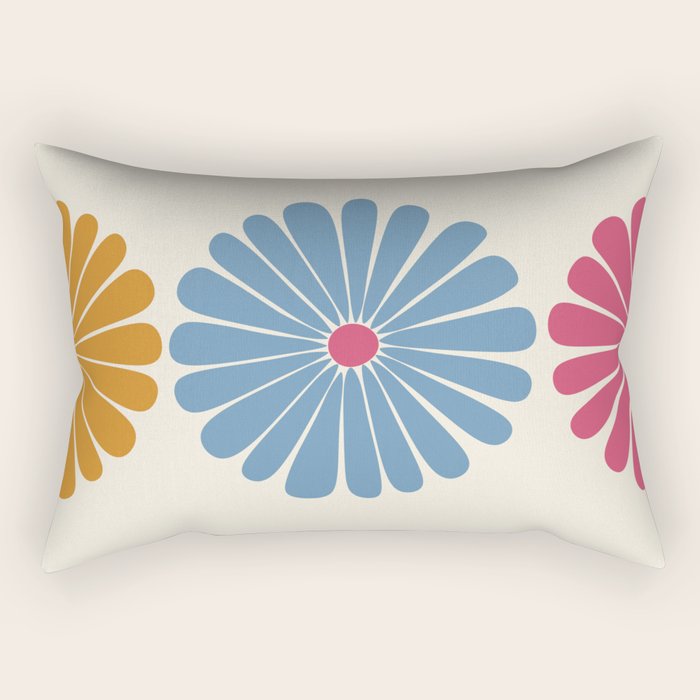 Retro Summer Daisies V Rectangular Pillow Gallery Image 2