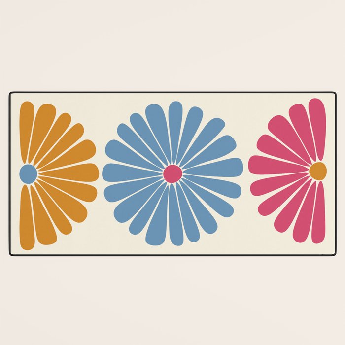 Retro Summer Daisies V Desk Mat Gallery Image 3