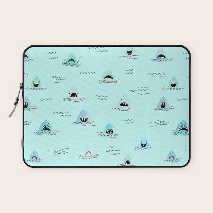 Sharkhead - Shark Pattern Laptop Sleeve Gallery Image 1