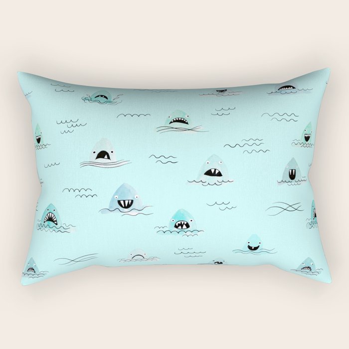Sharkhead - Shark Pattern Rectangular Pillow Gallery Image 2