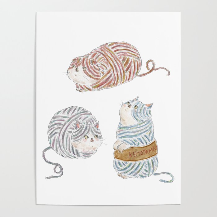 Ball of yarn Cats Poster Gallery Image 4