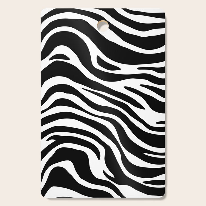 Black and white zebra stripe pattern Cutting Board Gallery Image 1