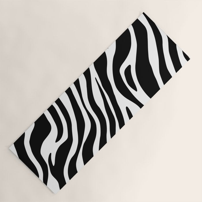 Black and white zebra stripe pattern Yoga Mat Gallery Image 1