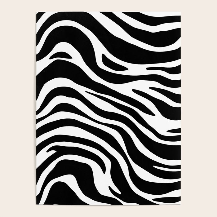 Black and white zebra stripe pattern Poster Gallery Image 4