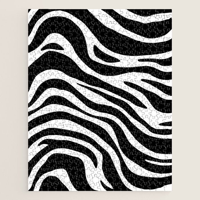 Black and white zebra stripe pattern Jigsaw Puzzle Gallery Image 1