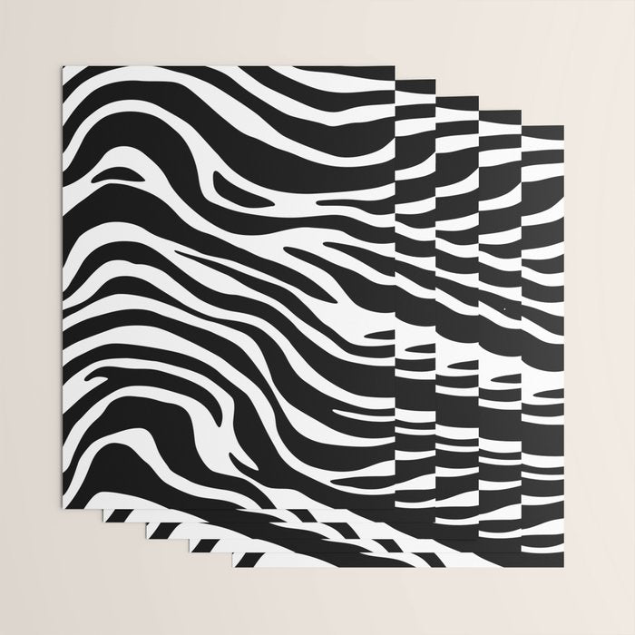 Black and white zebra stripe pattern Wrapping Paper Gallery Image 3