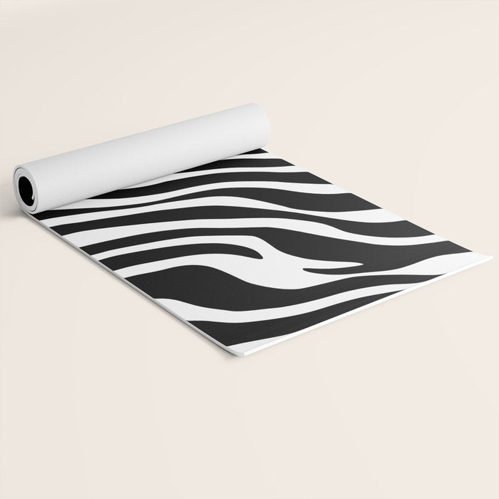 Black and white zebra stripe pattern Yoga Mat Gallery Image 2