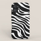 Black and white zebra stripe pattern iPhone Case Gallery Image 1