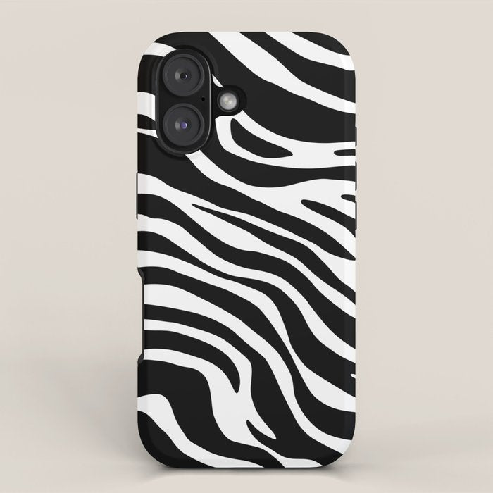 Black and white zebra stripe pattern iPhone Case Gallery Image 1