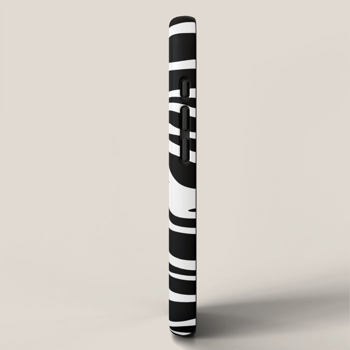 Black and white zebra stripe pattern iPhone Case Gallery Image 2