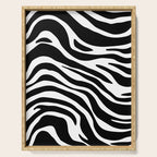 Black and white zebra stripe pattern Serving Tray Gallery Image 1