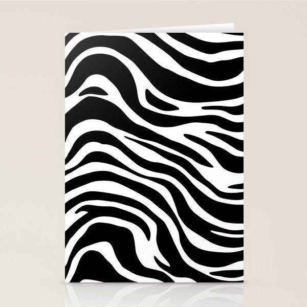 Black and white zebra stripe pattern Stationery Card Gallery Image 2