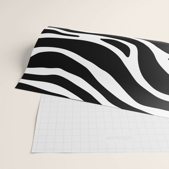 Black and white zebra stripe pattern Wrapping Paper Gallery Image 2