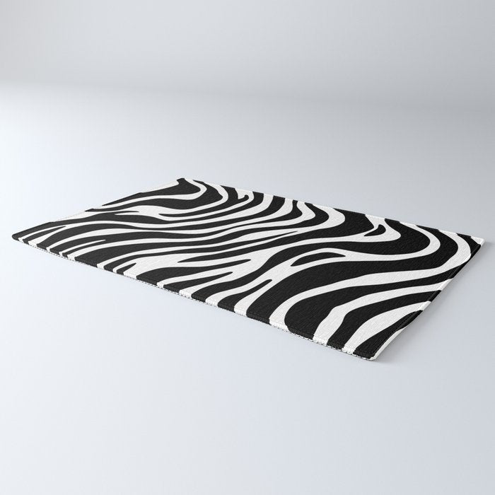 Black and white zebra stripe pattern Rug Gallery Image 3