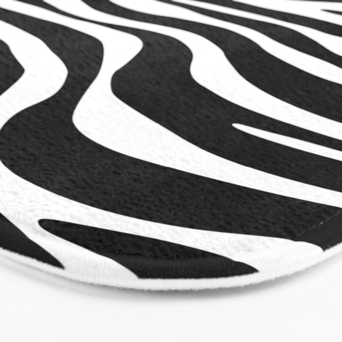 Black and white zebra stripe pattern Bath Mat Gallery Image 3