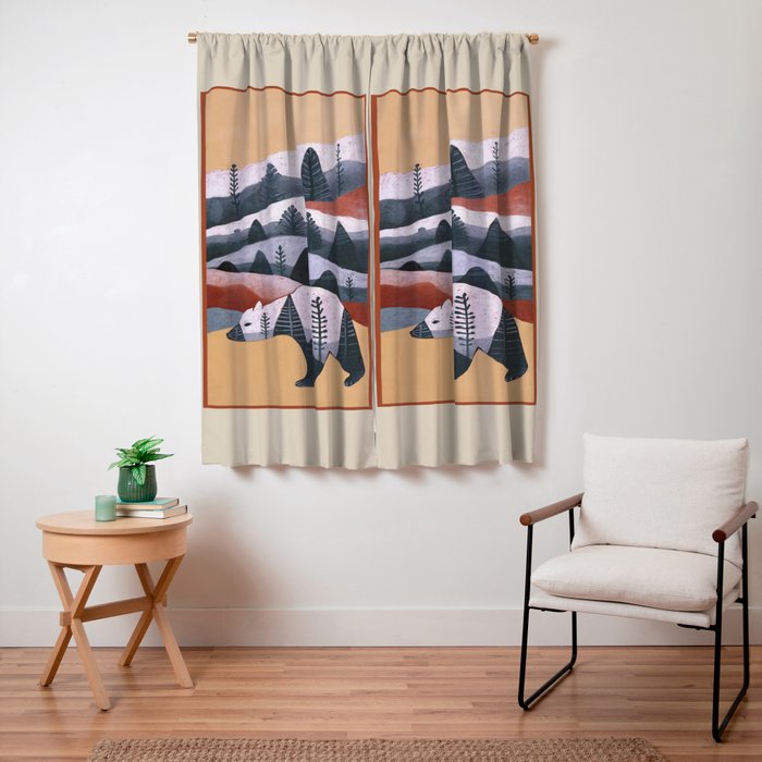Mountain Bear Window Curtain Gallery Image 3