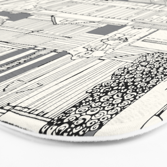 Washington DC toile gray Bath Mat Gallery Image 3