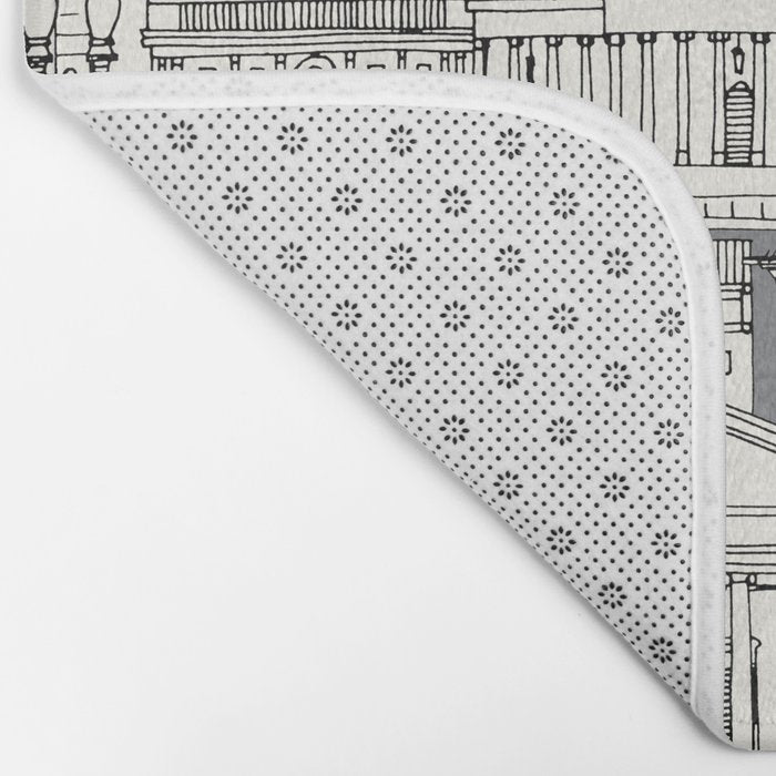 Washington DC toile gray Bath Mat Gallery Image 2