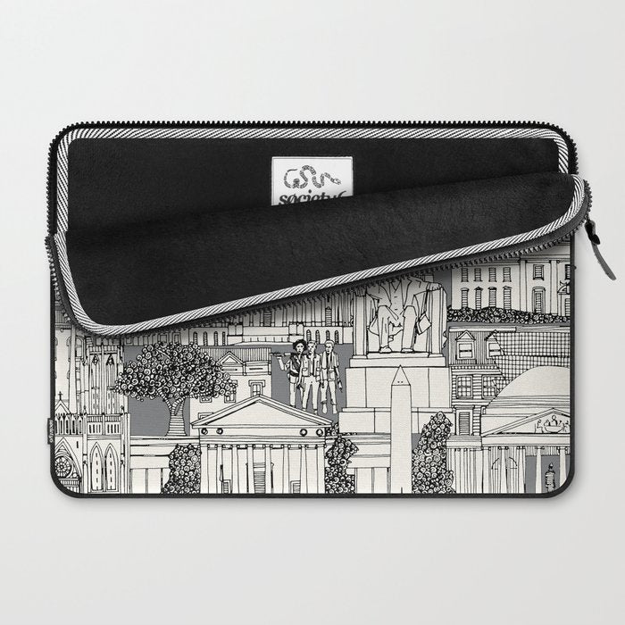 Washington DC toile gray Laptop Sleeve Gallery Image 2